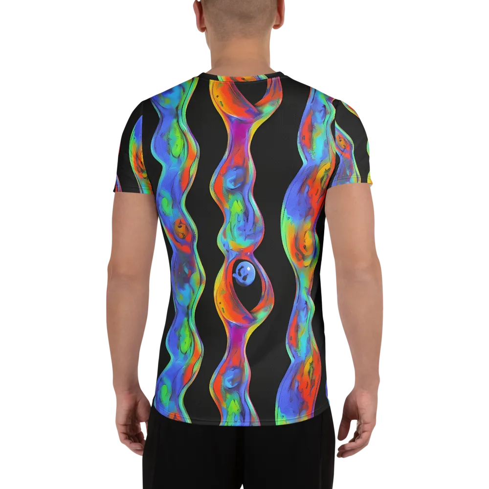 Vibrant Vortices on Men's Athletic T-Shirt — Back