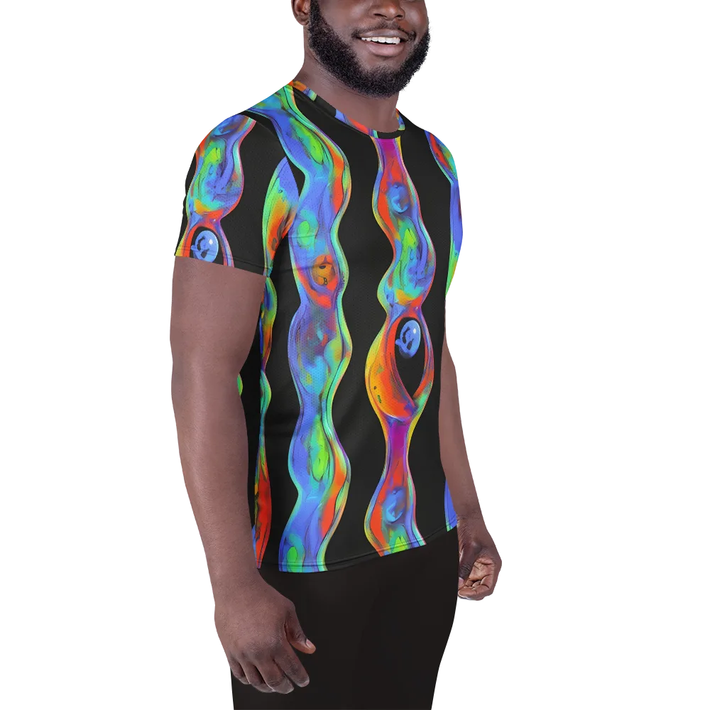 Vibrant Vortices on Men's Athletic T-Shirt — Right