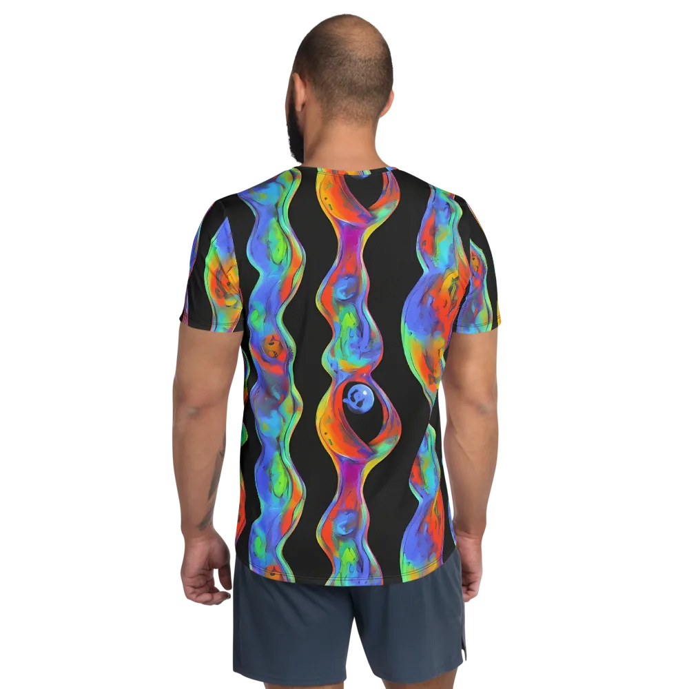 Vibrant Vortices on Men's Athletic T-Shirt — Back