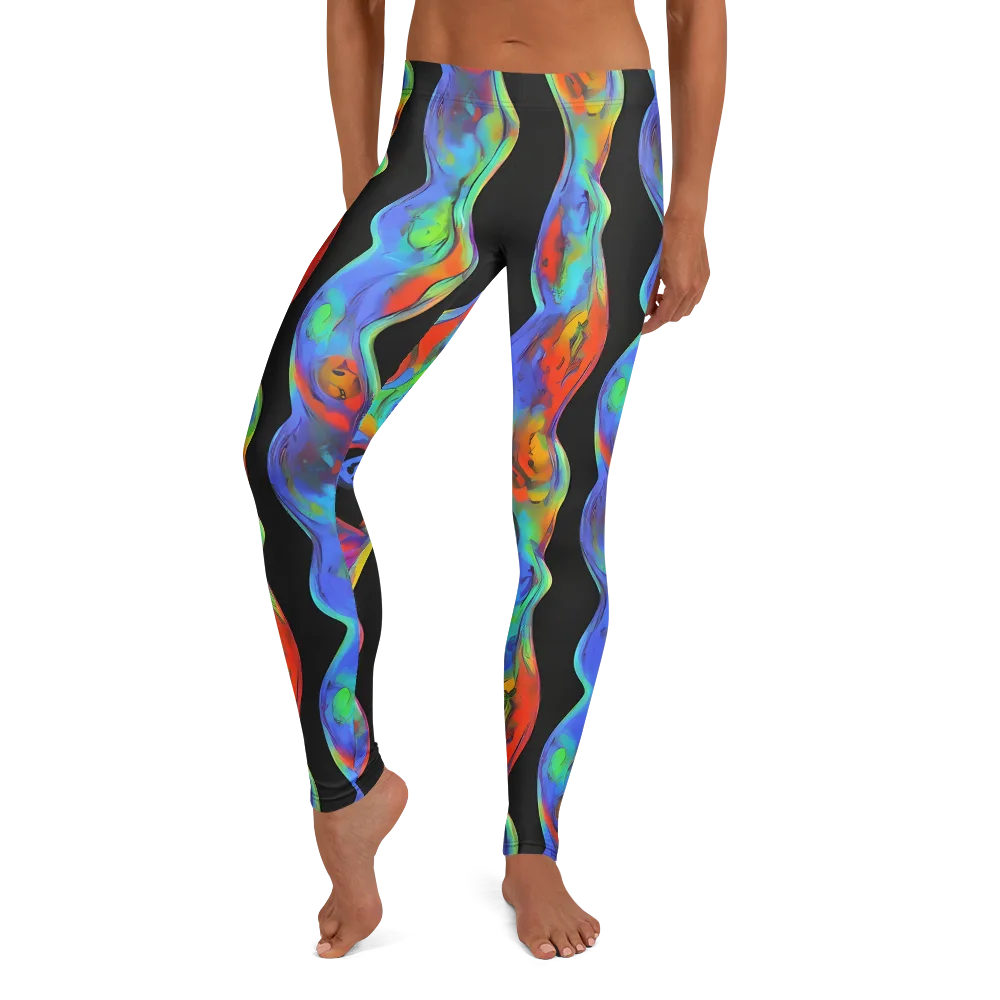 Vibrant Vortices on Leggings — Front