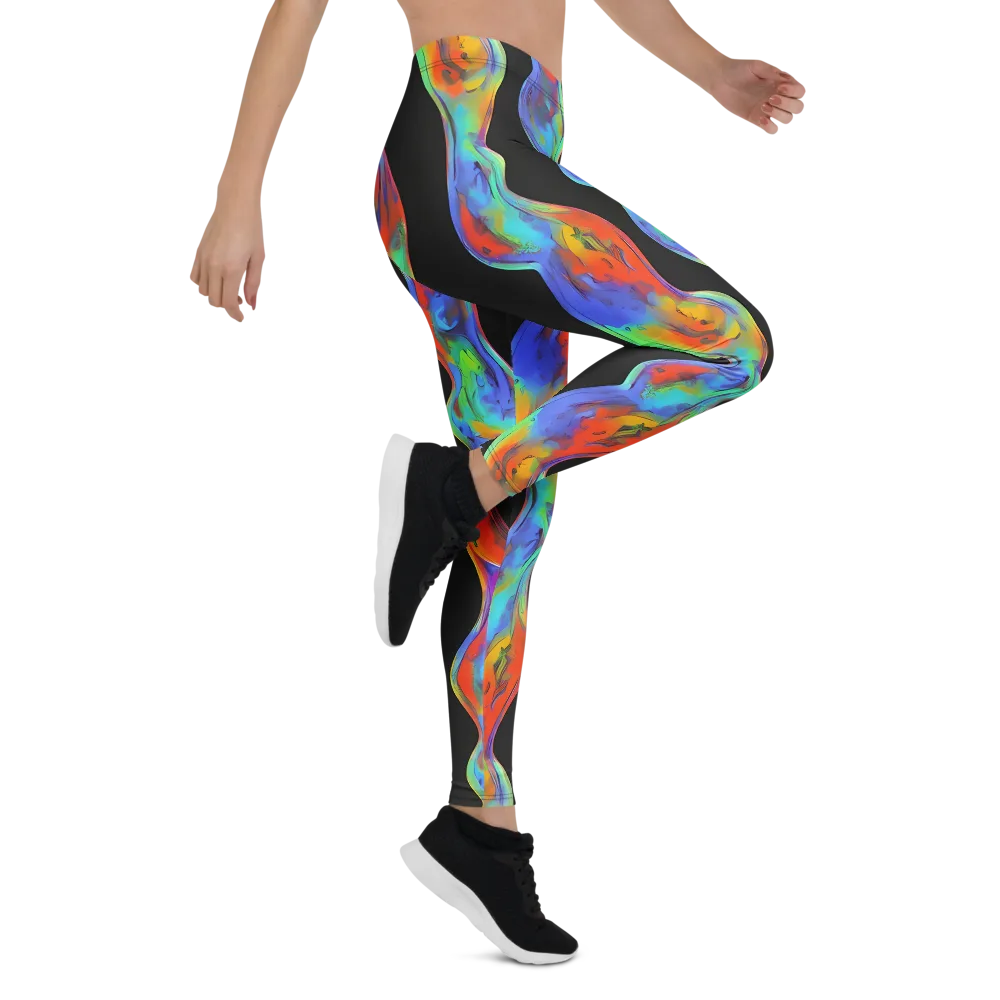 Vibrant Vortices on Leggings — Right