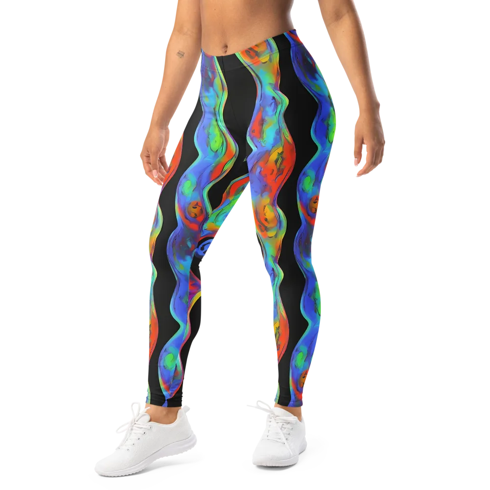 Vibrant Vortices on Leggings — Left Front