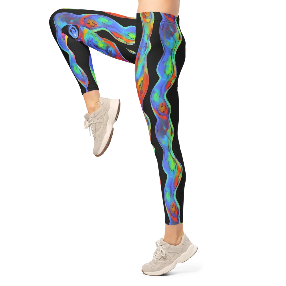 Vibrant Vortices on Leggings — Left
