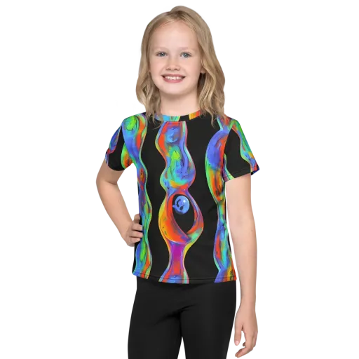 Vibrant Vortices on a Kids Crew Neck T-Shirt