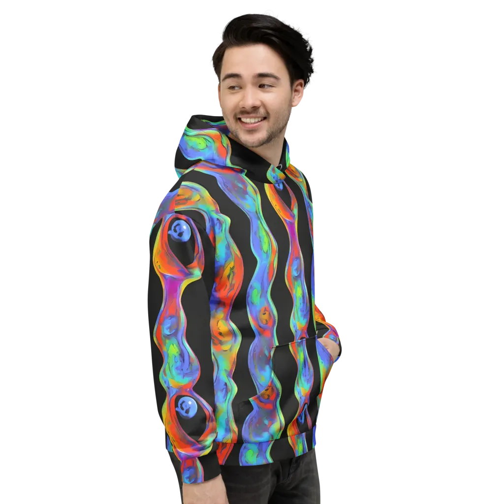 Vibrant Vortices on Hoodie — Right