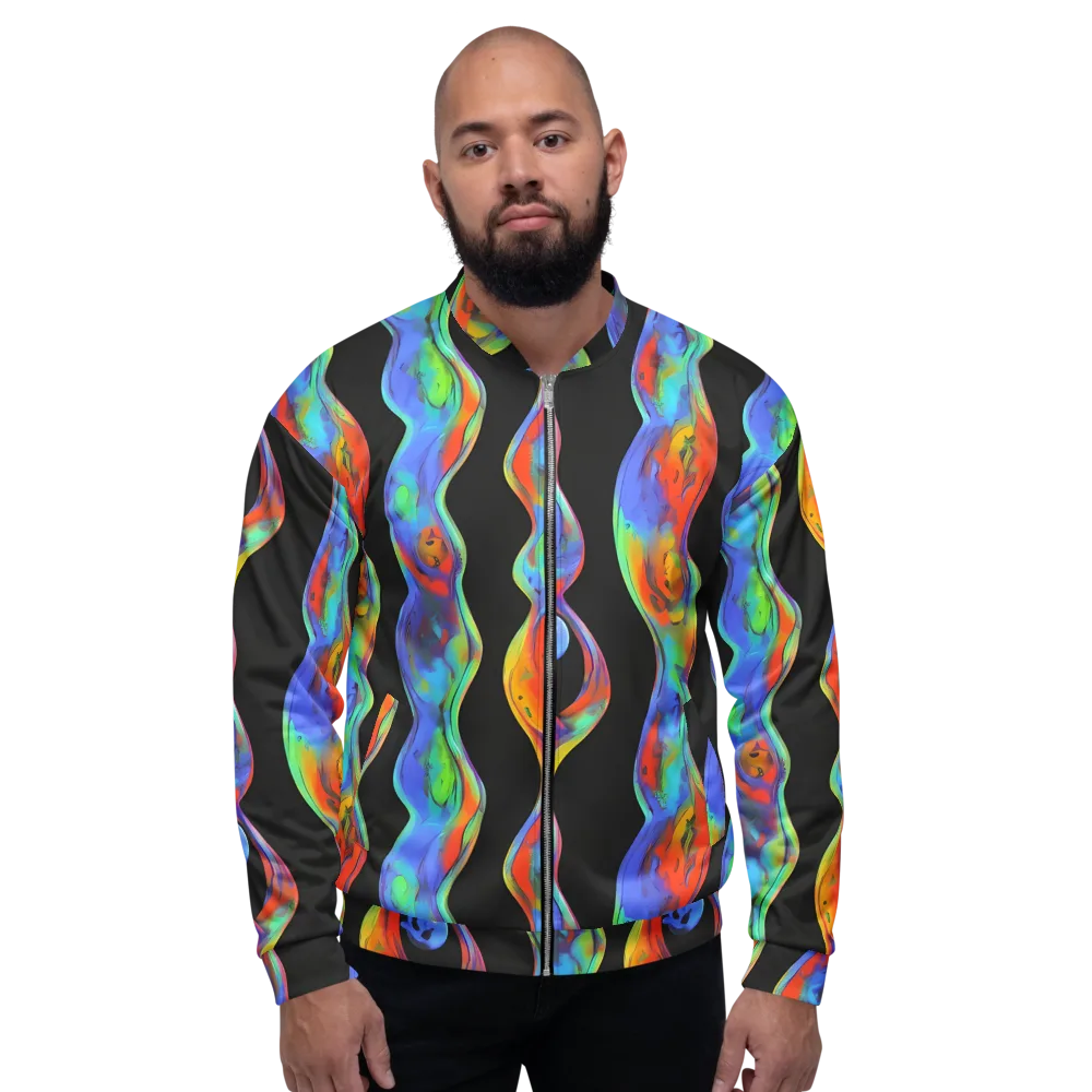Vibrant Vortices on Bomber Jacket — Front