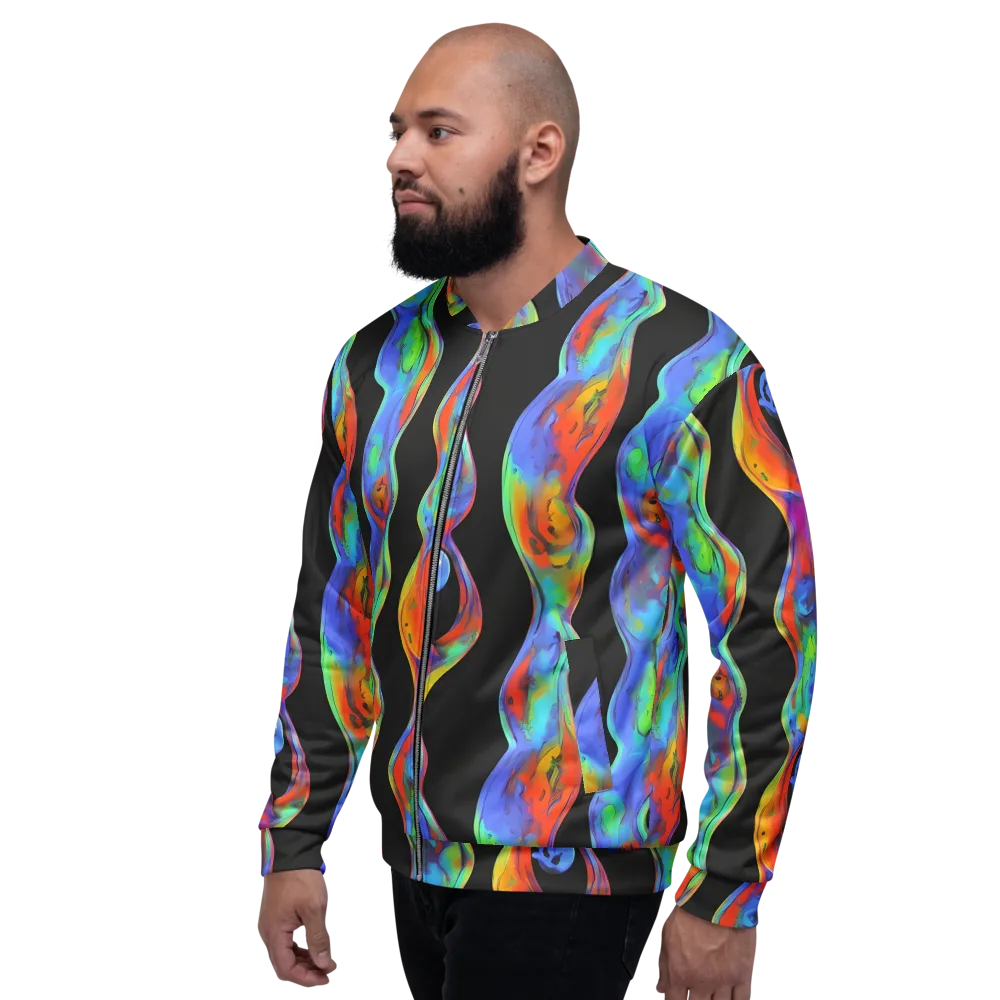 Vibrant Vortices on Bomber Jacket — Left
