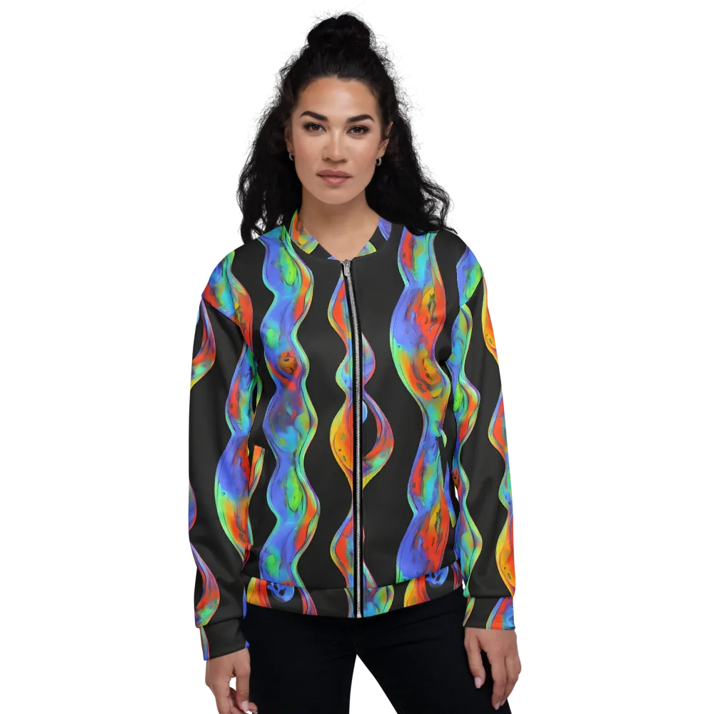 Vibrant Vortices on Bomber Jacket — Front