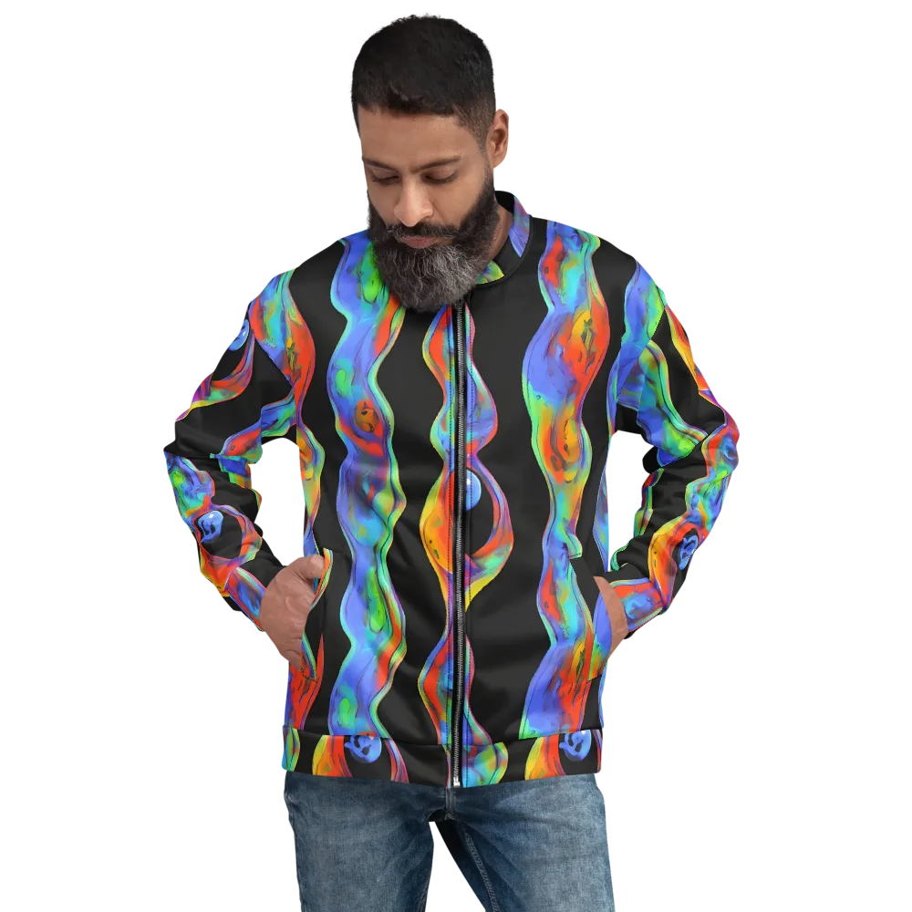 Vibrant Vortices on Bomber Jacket — Front