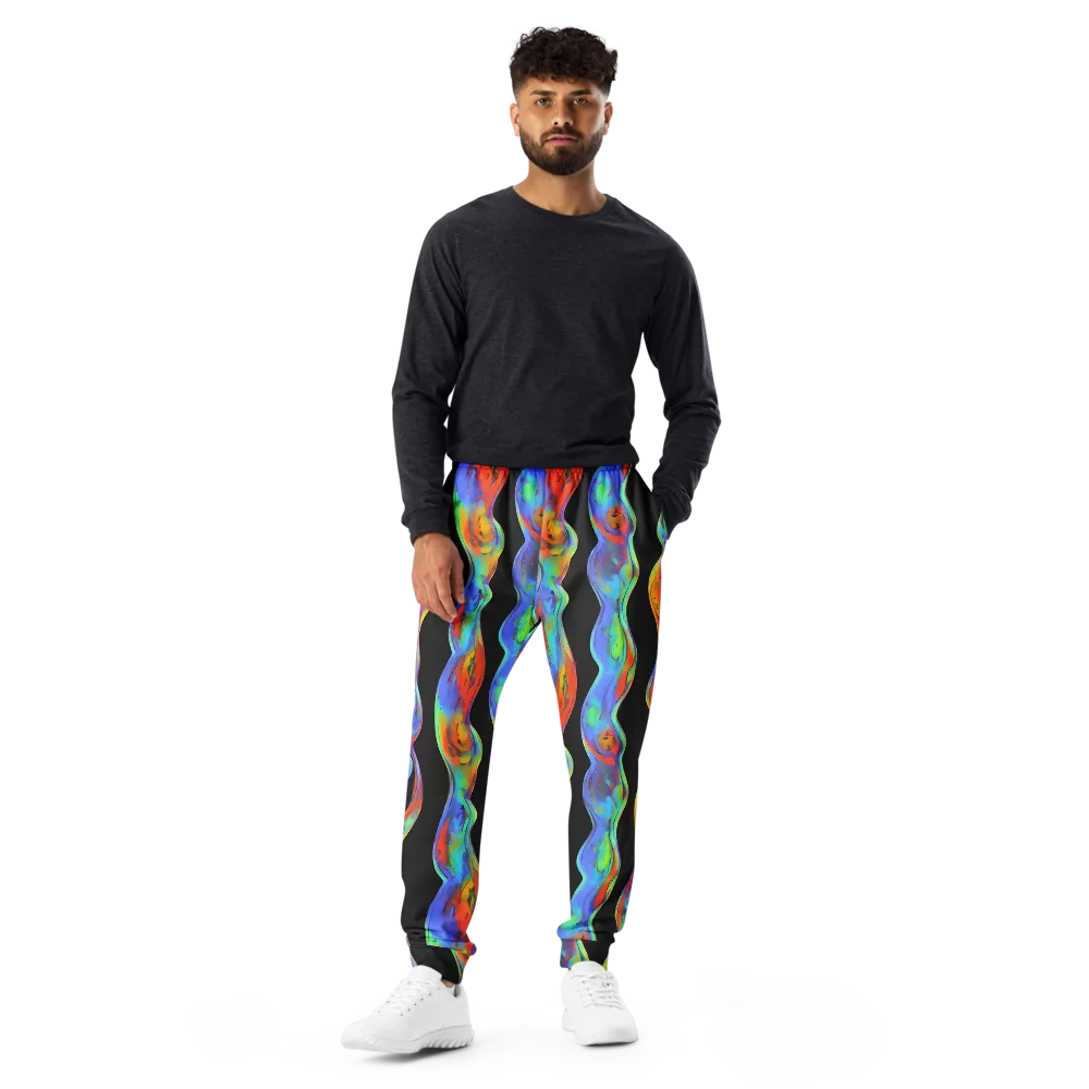 Vibrant Vortices on Men's Joggers — Front