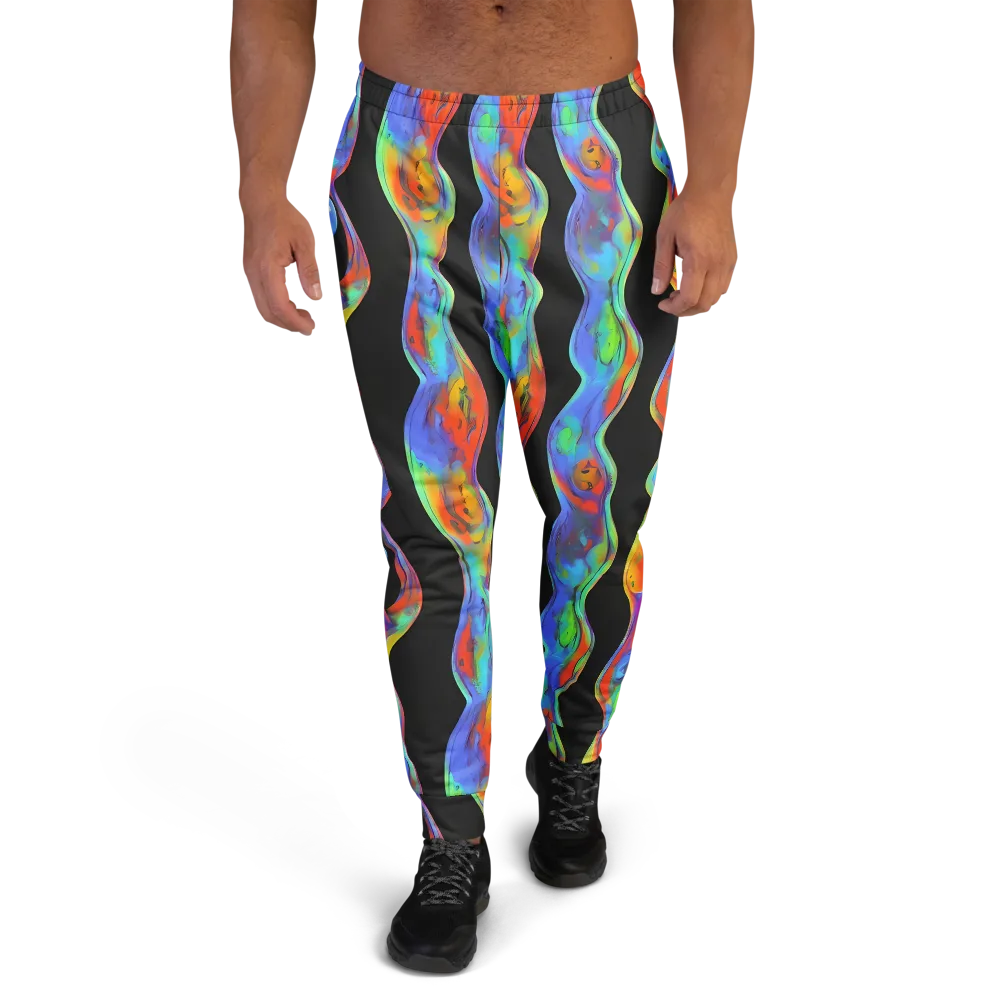Vibrant Vortices on Men's Joggers — Front