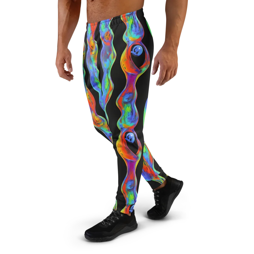 Vibrant Vortices on Men's Joggers — Left