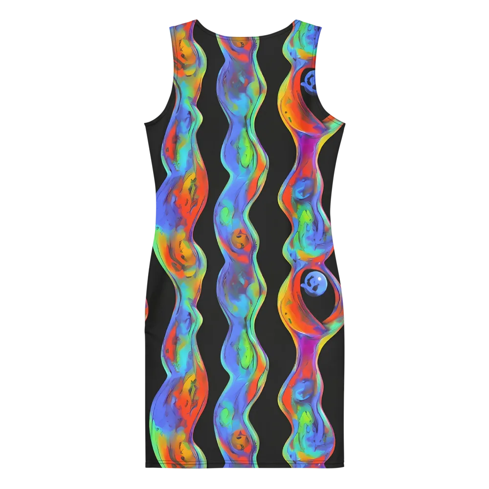 Vibrant Vortices on Bodycon Dress — Back