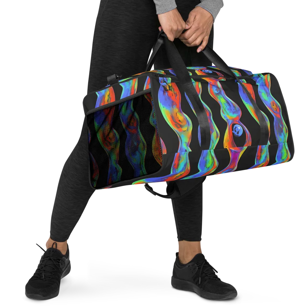 Vibrant Vortices on Duffle Bag — Right Front