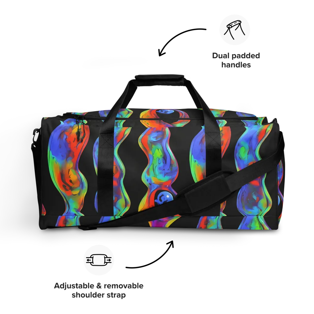 Vibrant Vortices on Duffle Bag — Front