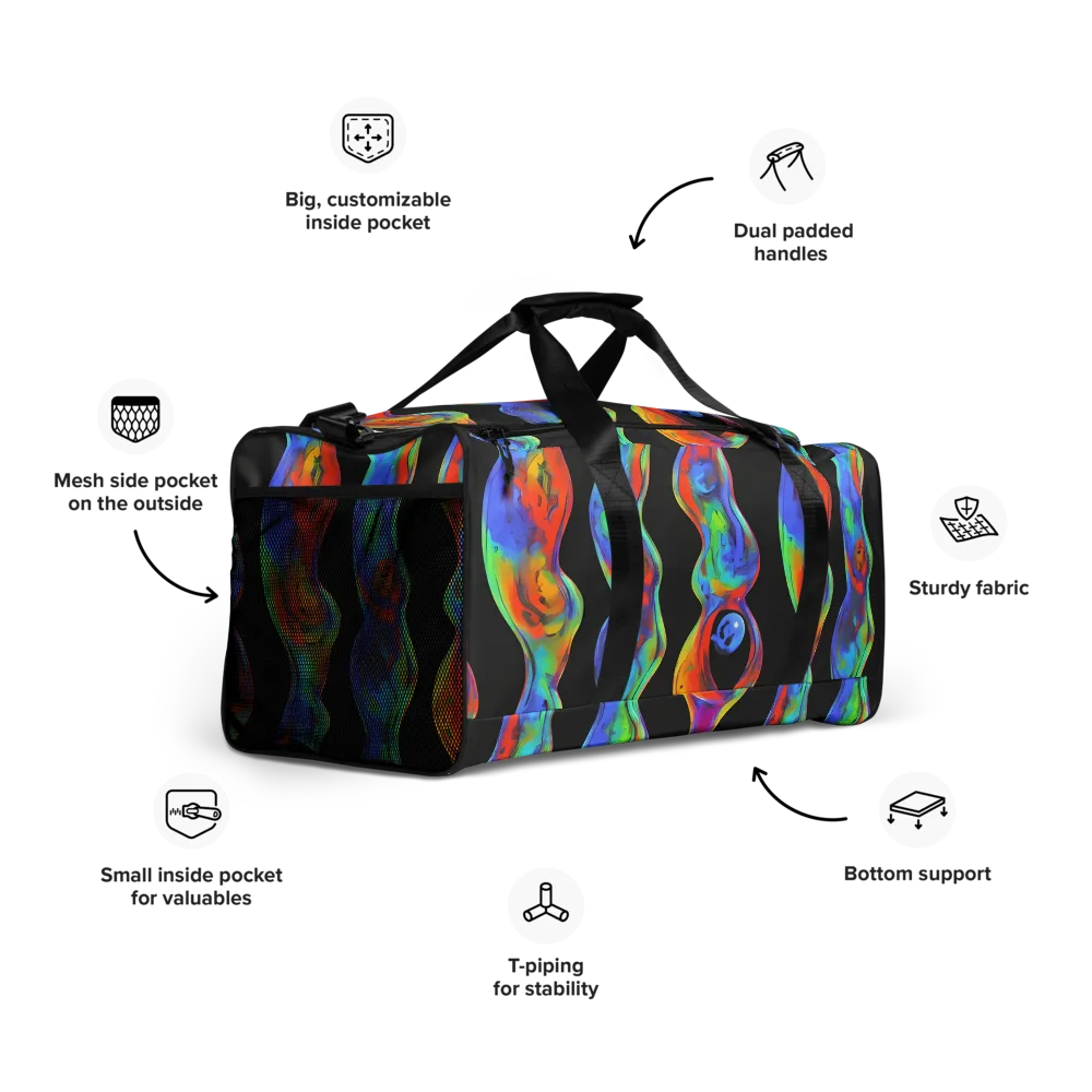 Vibrant Vortices on Duffle Bag — Right Front