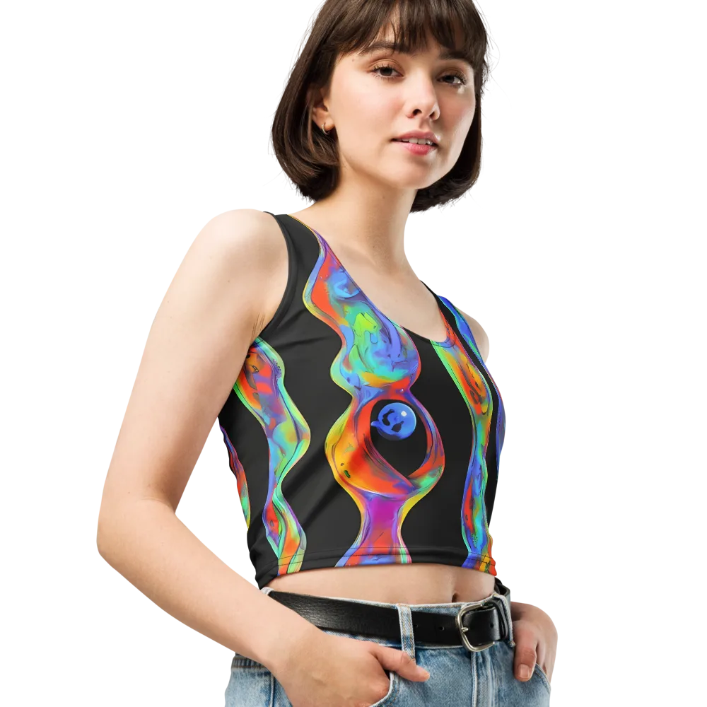 Vibrant Vortices on Crop Top — Right Front