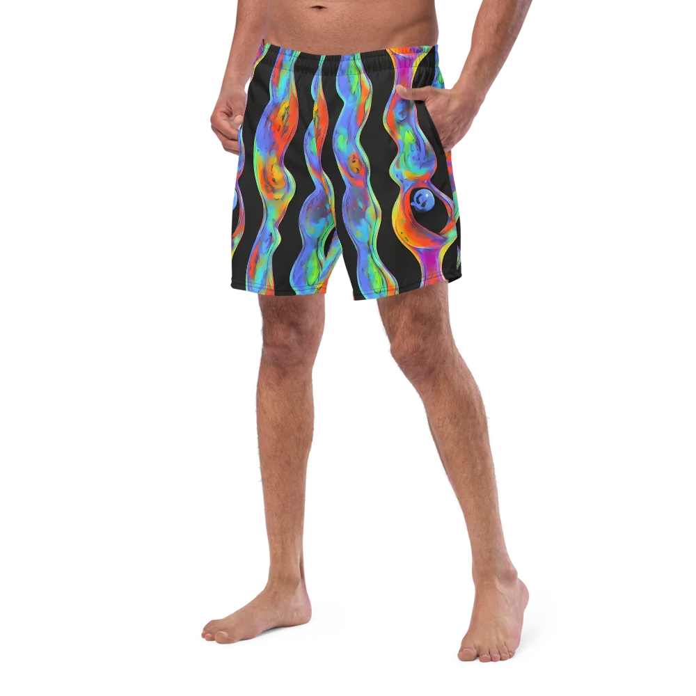 Vibrant Vortices on Swim Trunks — Left Front