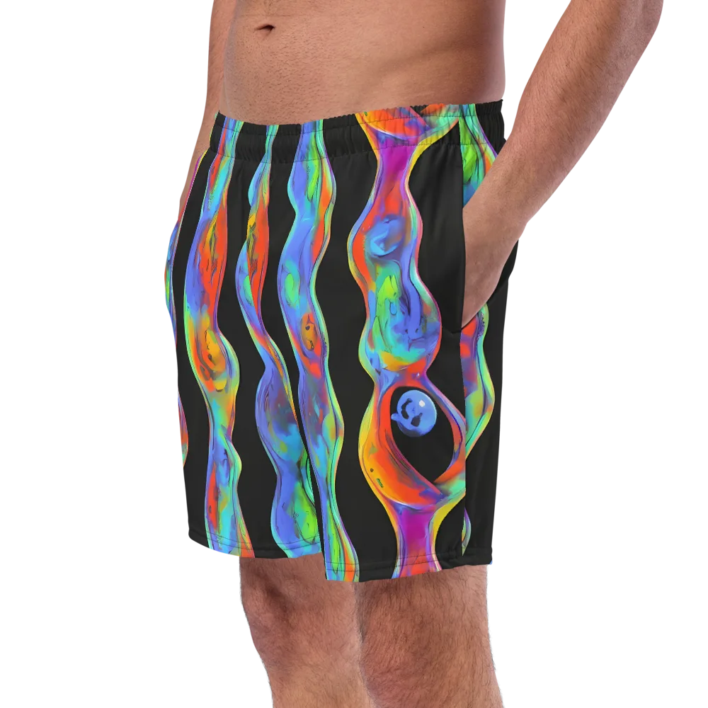 Vibrant Vortices on Swim Trunks — Left Front
