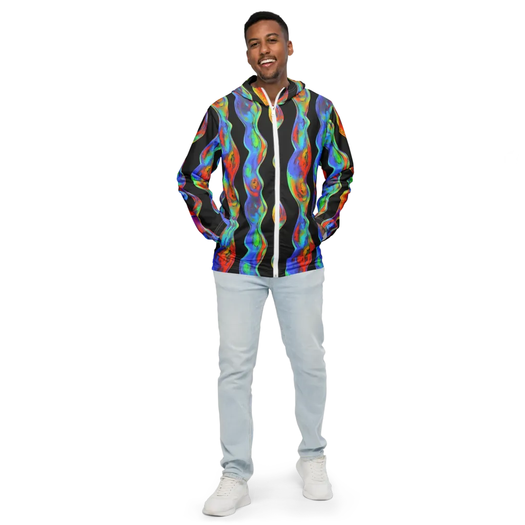 Vibrant Vortices on Men's Windbreaker — Front