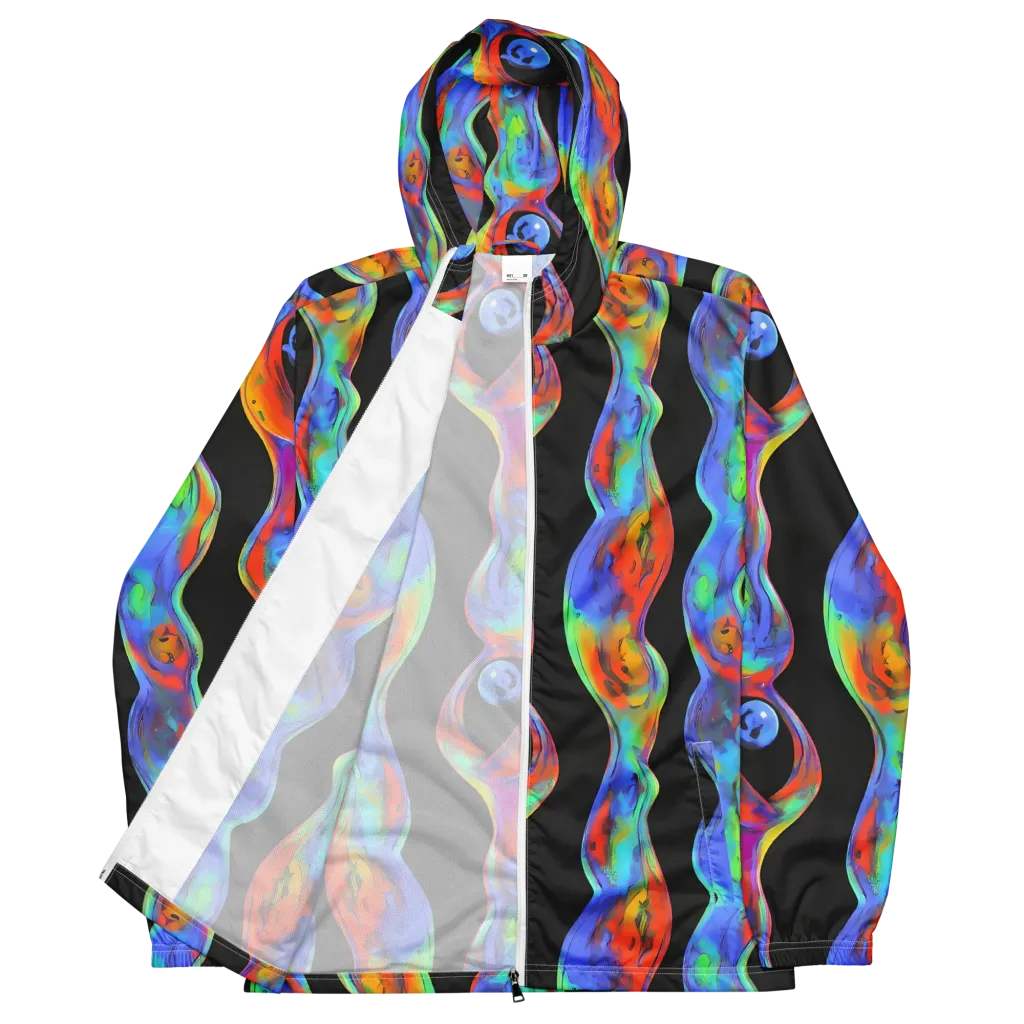Vibrant Vortices on Men's Windbreaker — Front