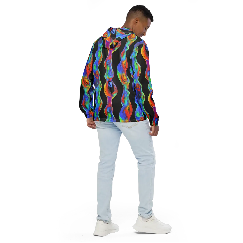 Vibrant Vortices on Men's Windbreaker — Back