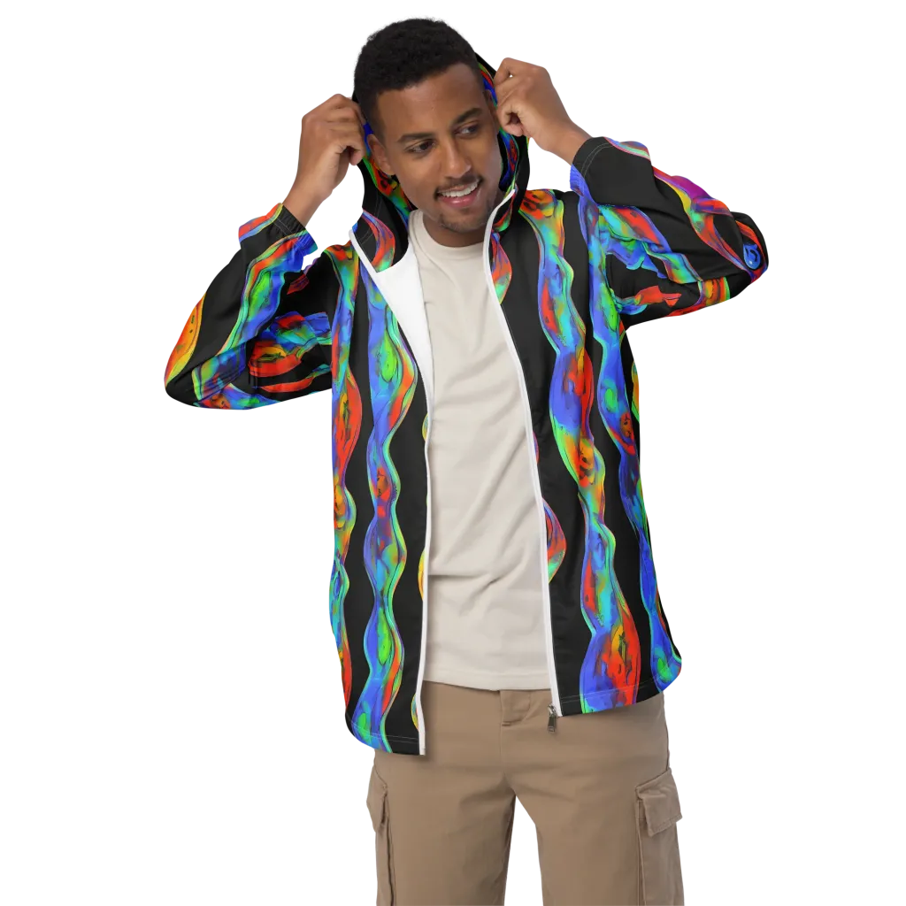 Vibrant Vortices on Men's Windbreaker — Front