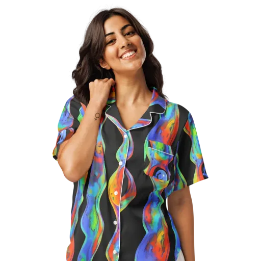 Vibrant Vortices on a Women's Short Sleeve Pajama Top