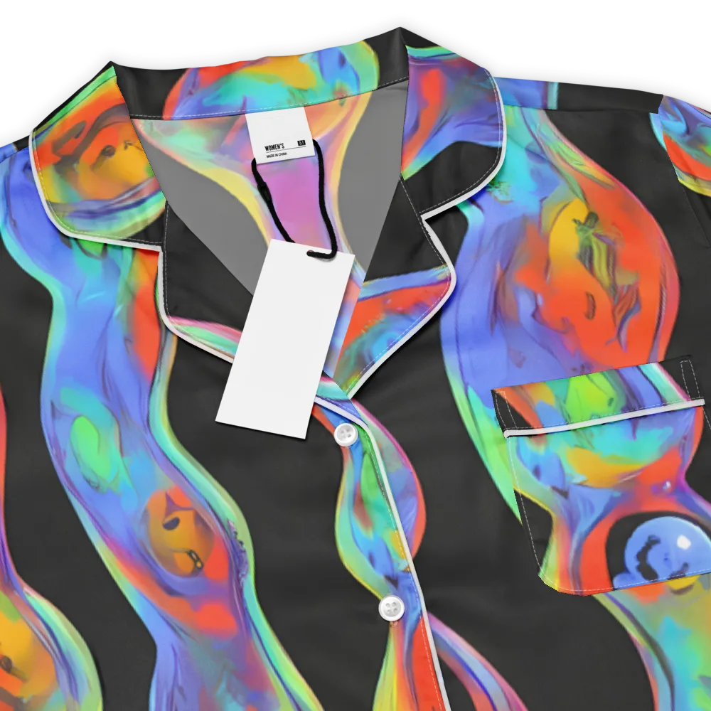 Vibrant Vortices on Women's Short Sleeve Pajama Top — Product details