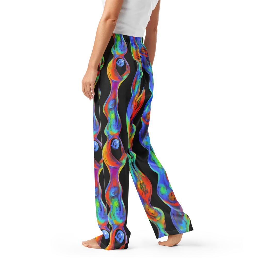 Vibrant Vortices on Women's Pajama Pants — Left
