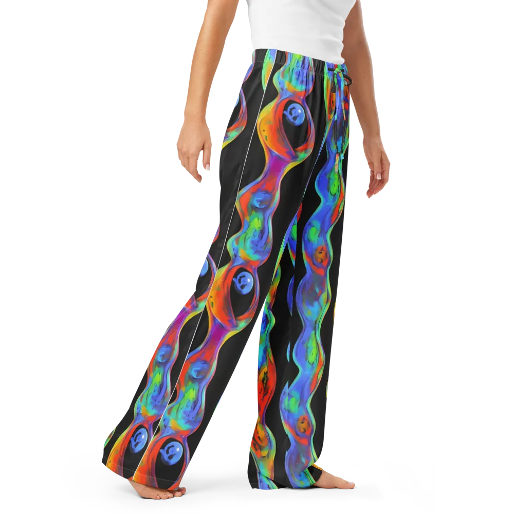 Vibrant Vortices on Women's Pajama Pants — Right Front