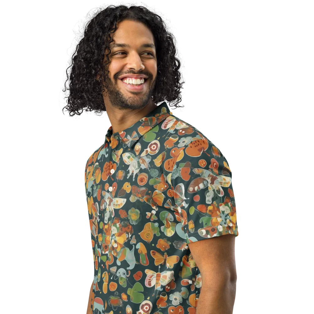 Menagerie in Moss on Men's Slim Fit Polo Shirt — Left Front