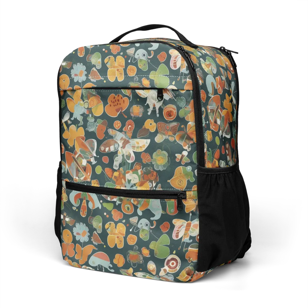 Menagerie in Moss on Utility Backpack — Left Front