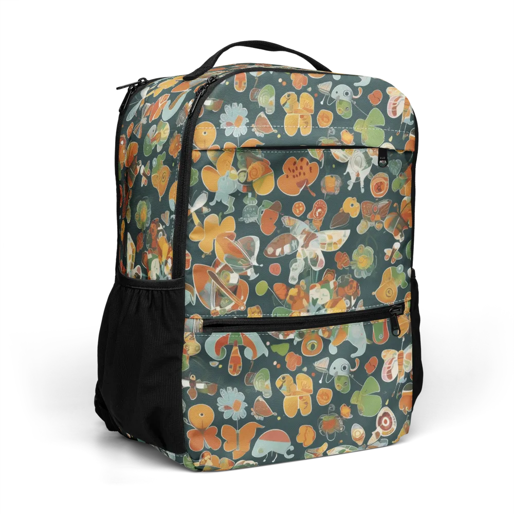 Menagerie in Moss on Utility Backpack — Right Front