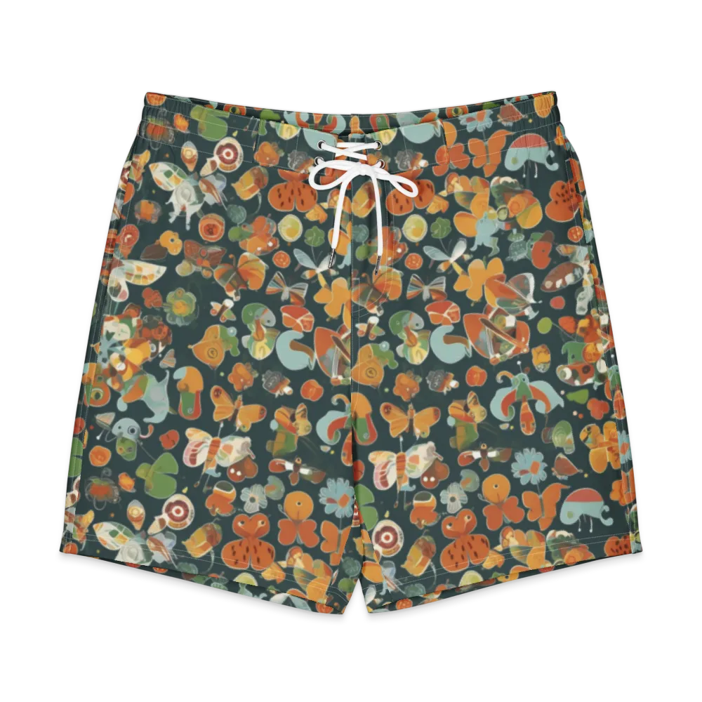 Menagerie in Moss on Men's Board Shorts — Front