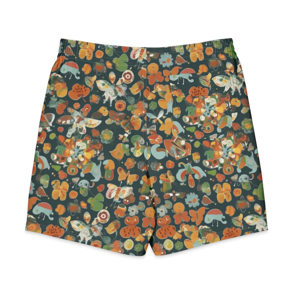 Menagerie in Moss on Men's Board Shorts — Back