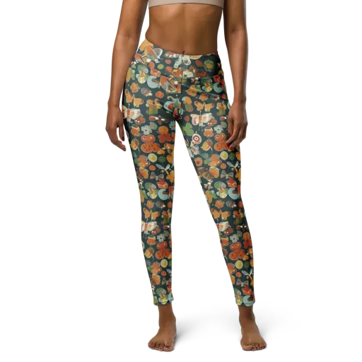 Menagerie in Moss on a Yoga Leggings