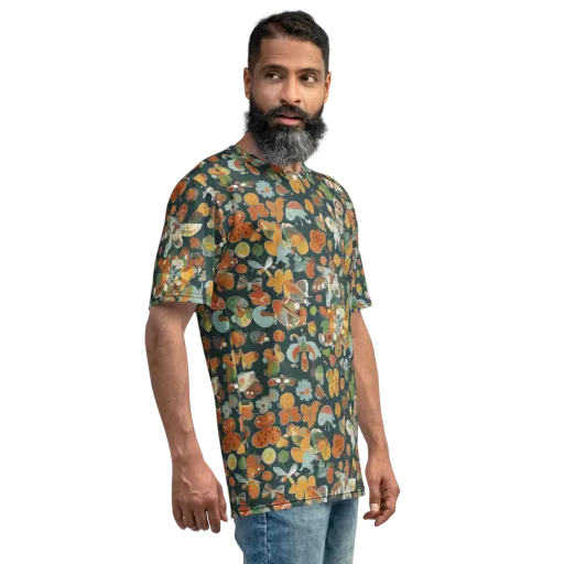 Menagerie in Moss on a Men's Crew Neck T-Shirt