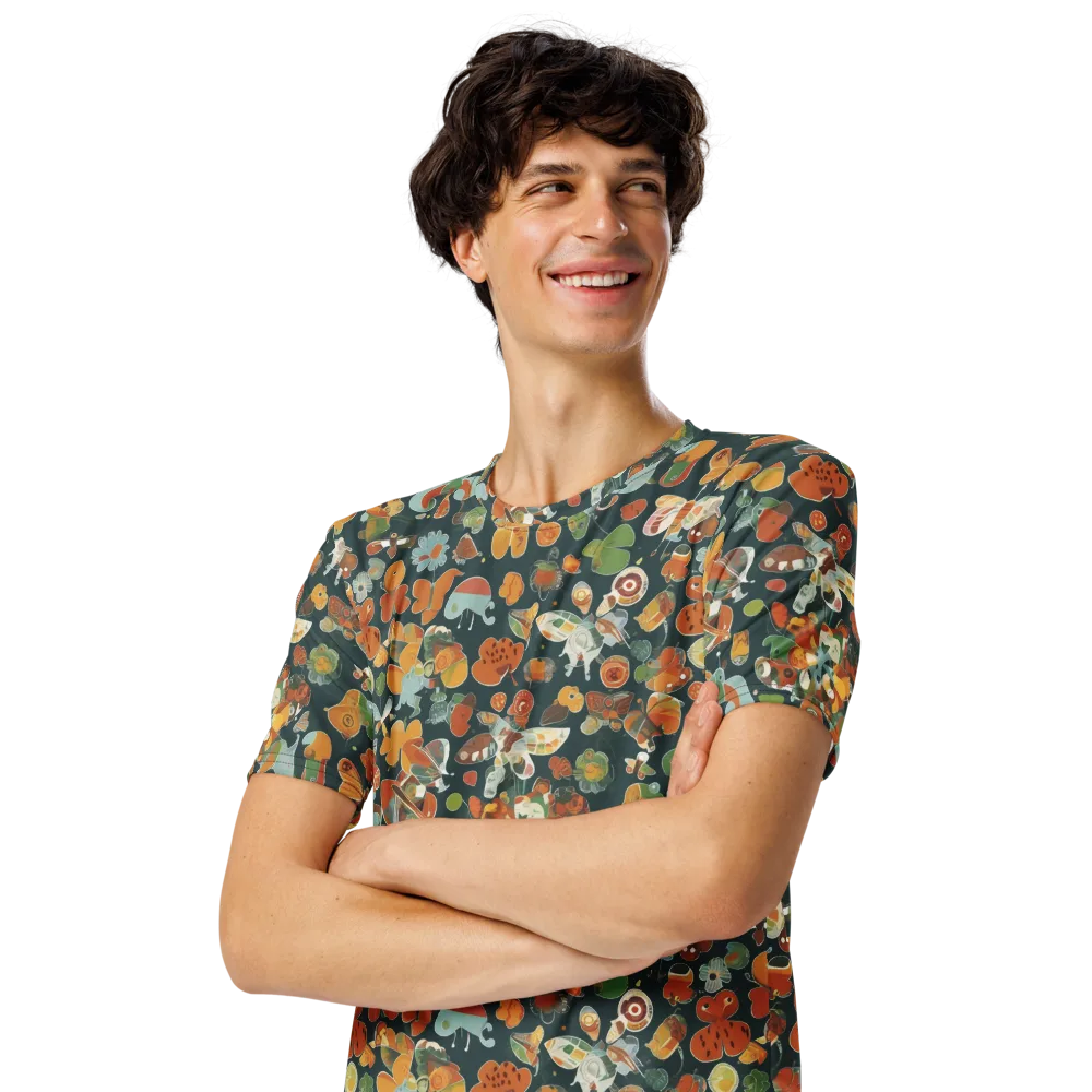 Menagerie in Moss on Men's Crew Neck T-Shirt — Left Front