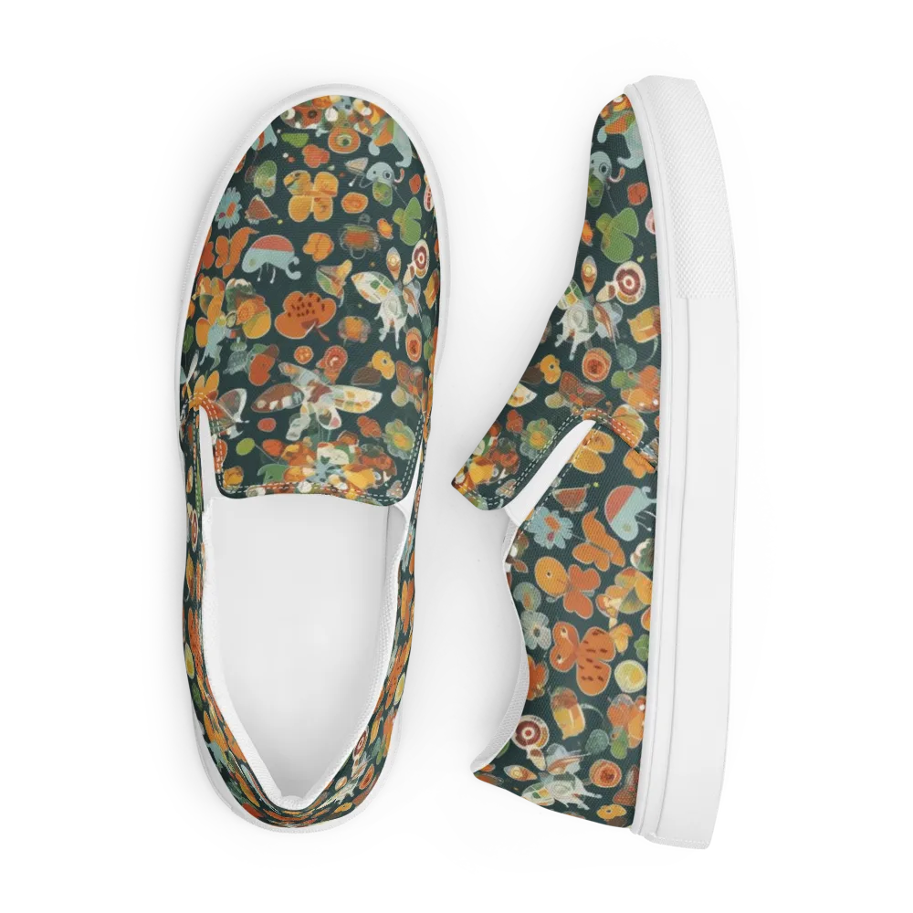 Menagerie in Moss on Men's Slip-On Canvas Shoes — Front