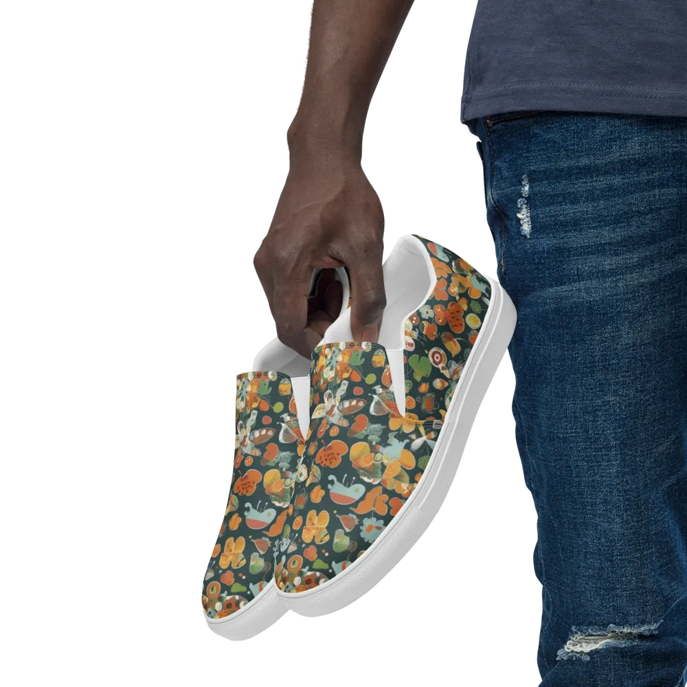 Menagerie in Moss on Men's Slip-On Canvas Shoes — Left Front
