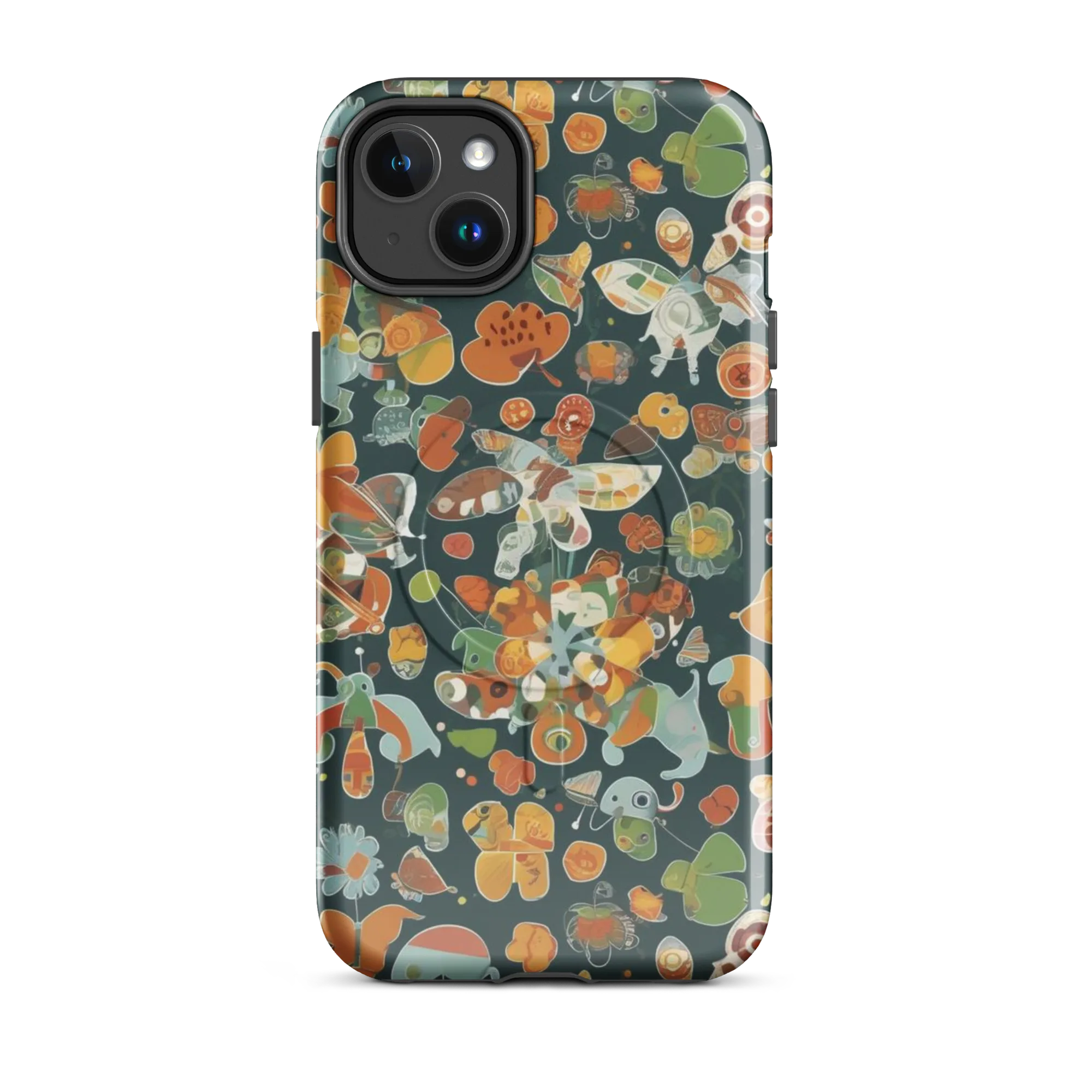 Menagerie in Moss on MagSafe Tough Case for iPhone® — Front