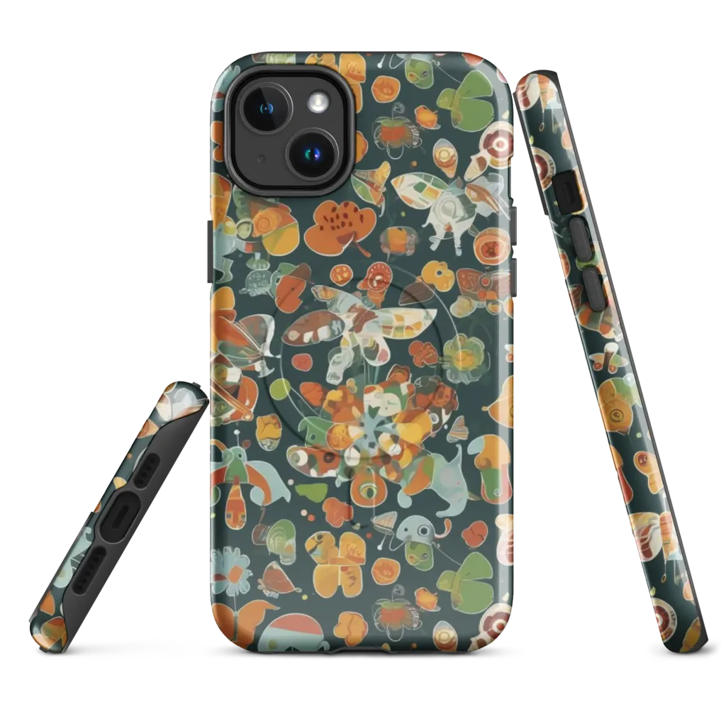 Menagerie in Moss on MagSafe Tough Case for iPhone® — Front