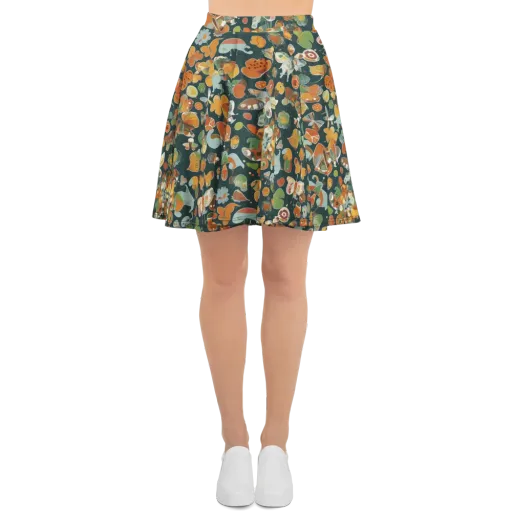 Menagerie in Moss on a Skater Skirt