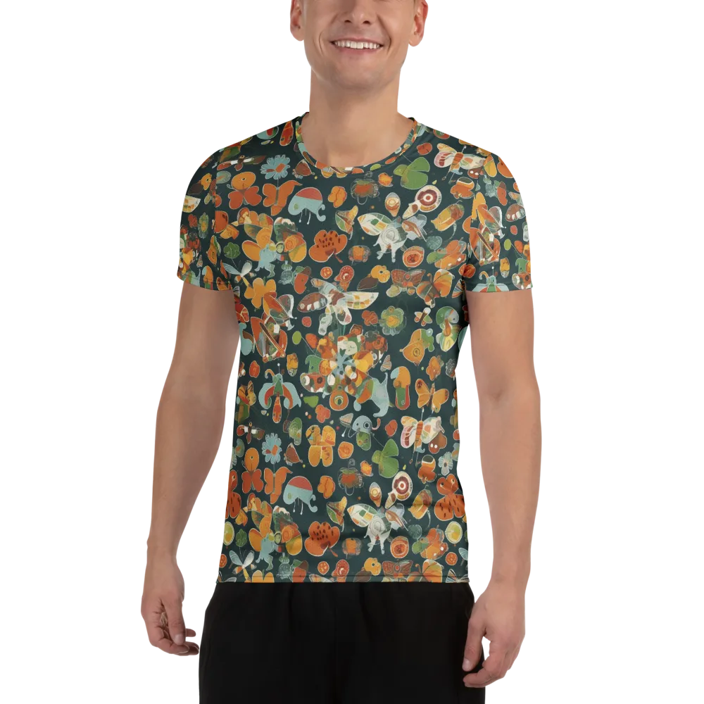 Menagerie in Moss on Men's Athletic T-Shirt — Front