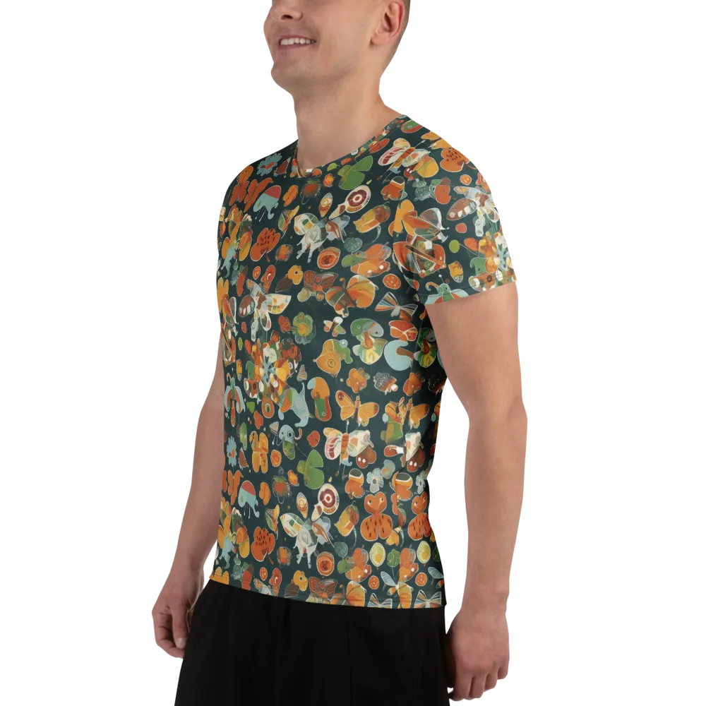 Menagerie in Moss on Men's Athletic T-Shirt — Left