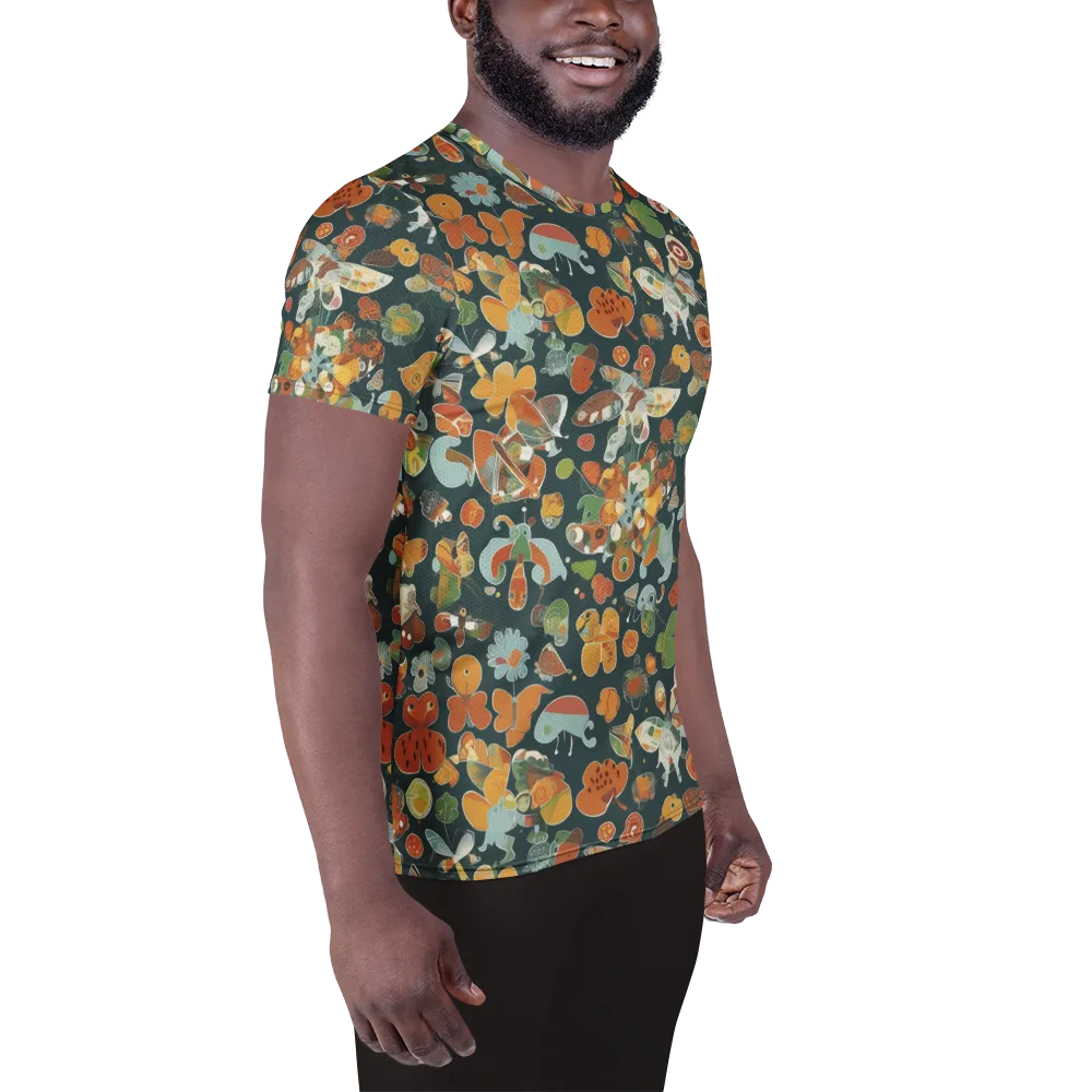 Menagerie in Moss on Men's Athletic T-Shirt — Right
