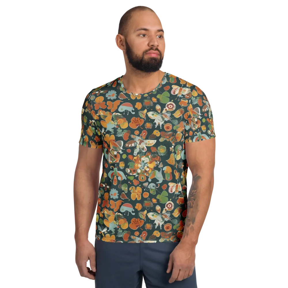Menagerie in Moss on Men's Athletic T-Shirt — Front