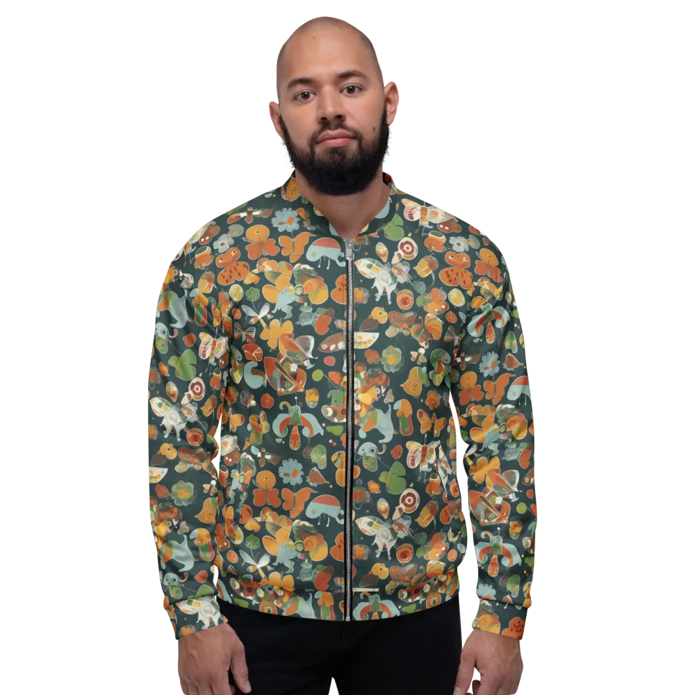 Menagerie in Moss on Bomber Jacket — Front