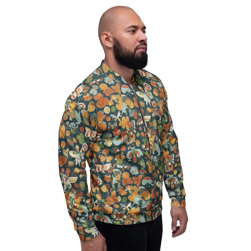 Menagerie in Moss on Bomber Jacket — Right